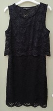 VERO MODA LADIES LACE OVERLAY BODYCON DRESS BLACK SIZE 10 (M) (ref 107)
