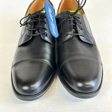 Florsheim Midtown Cap Toe Oxford Black Leather Ortholite 10.5D 12138-001 - NEW