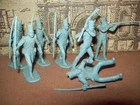 Lot of  seven original vintage Marx  Alamo playsets powder blue Shako Mexicans