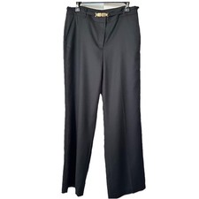 New Talbots 139 Black Heritage Wool Belted Dress Pants Size 8