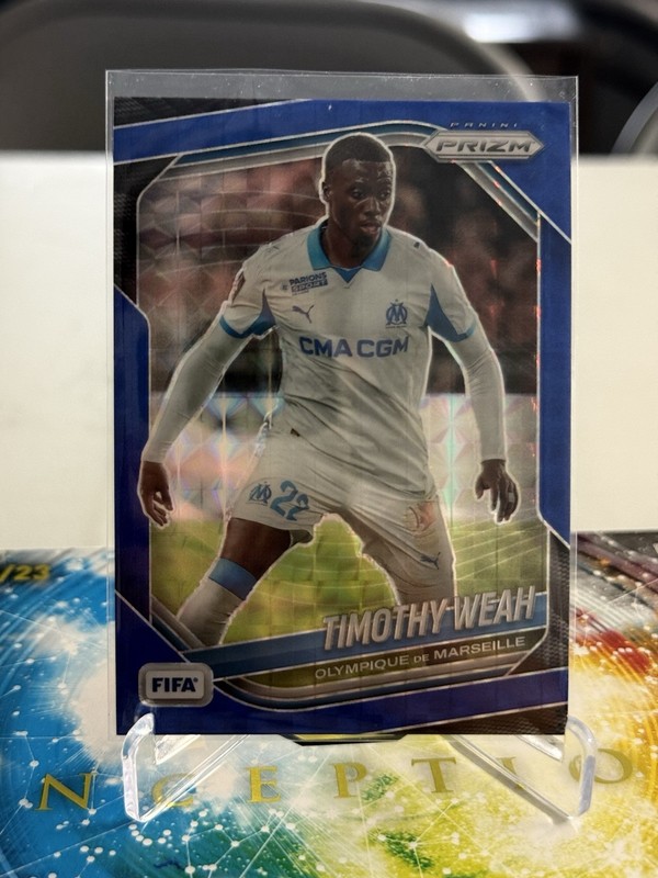 2025-26 Panini Prizm FIFA Timothy Weah Olympique de Marseille Blue 147 /209