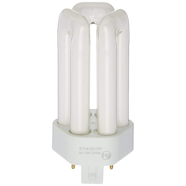 Люминесцентная лампа с тройной трубкой PL - 18 Вт (1150 люмен)Мягкий белый (2700K) 4-контактный разъем