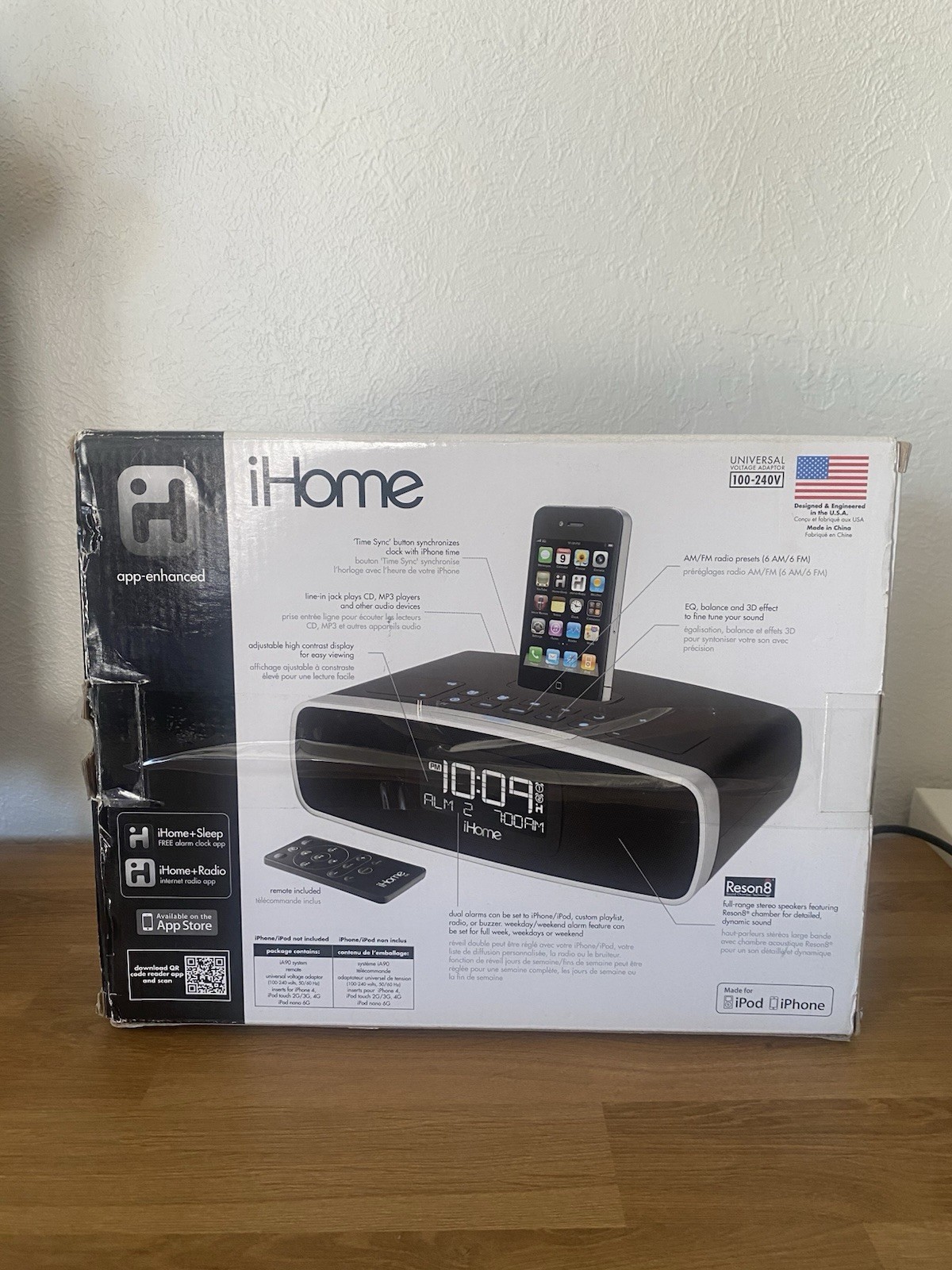 iHome iA90 Alarm Clock Radio, iPhone/iPod W/original Parts No Remote Works!