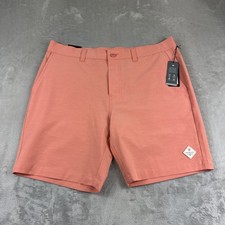 Travis Mathew Tech Chino Shorts Size 36 Golf Performance 8" Terra Cotta