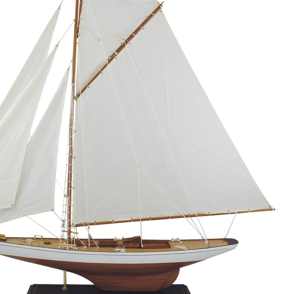 Segelyacht Modellschiff aus Holz mit Stoffsegel 120 cm Sea-Club - Bild 3 von 4