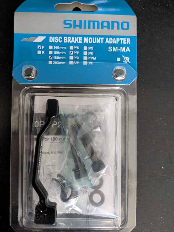 Shimano Disc Brake Adapter, P/P, Front, 180mm, New