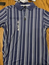 NWT Bad Birdie Ridge Golf Polo Men's Large Winning Streak Cobalt Stripes