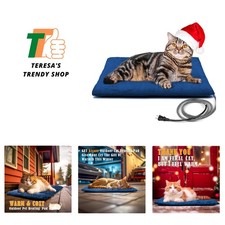 Outdoor Pet Heating Pad for Cat Dog, Heated Mat with Waterproof Cover and Aut...