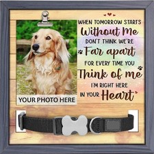 Pawfect House Dog Memorial Gifts for Loss with Collar, Dog Photo Frame, Memory