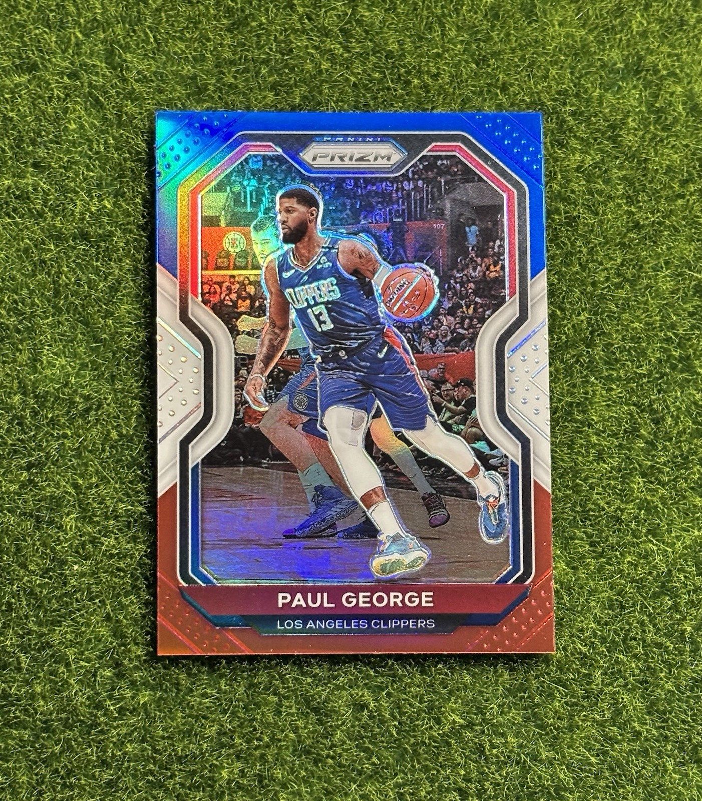 2020-21 Panini Prizm Paul George #14 Red, White and Blue Clippers