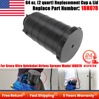 US For Graco Ultra Quickshot Airless Sprayer 64 oz./2qt. Replacement Cup & Lid