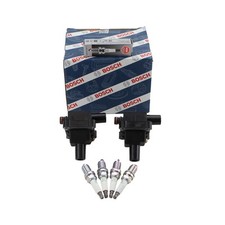 Bosch 2 Ignition Coil NGK 4 V-Power Spark Plug Kit For W202 C230 2.3 L4 97-98