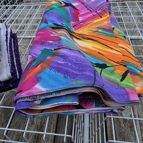 Fabric Lot Purple Jewel Tones Quilting Sewing Yardage Prints Solids 10.27 Lbs image 12
