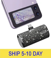 iWALK USB C Portable Charger, 4500mAh Ultra-Compact Small Power Bank, Sparkly Ba