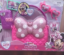 Disney Junior Minnie Mouse Happy Helpers Bag Set Pretend Play Purse Glasses NEW