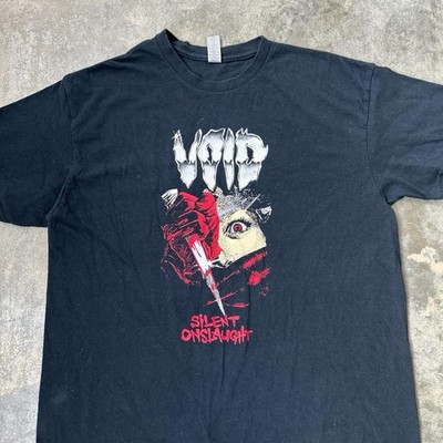 Void Silent Onslaught Rock Punk Hardcore Band  T-Shirt Size L Black Grunge