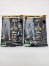Fruit of the Loom Men's Thermal Waffle Underwear Bottom Small Black Layer Pant