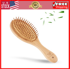 Bamboo Hair Brush-Detangling, Scalp Massage for Hair Growth, Wet/Dry Brush