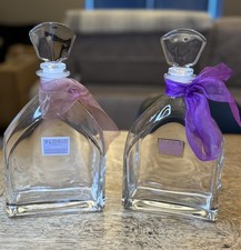 2 x Large FLORIS of London Empty Bottle With Glass Stoppers | Retro Bathroom  