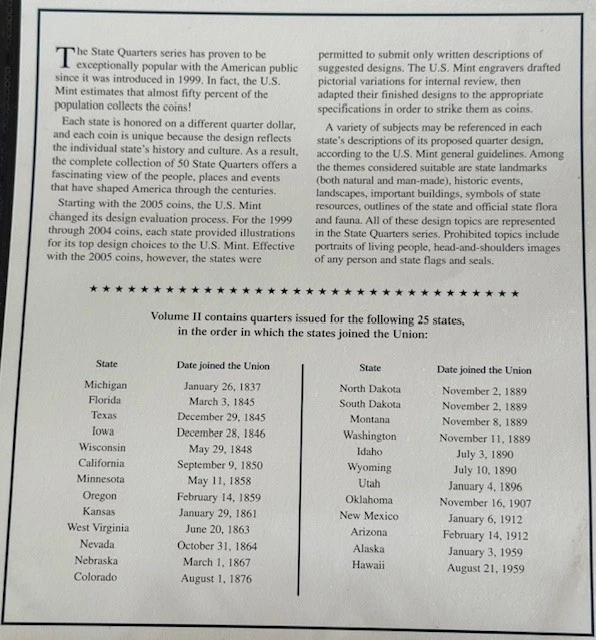 Plains & Mountain States Quarters Panel Set (7 States) PCS w/ Stamps – Uncirc. - Image 3 of 4