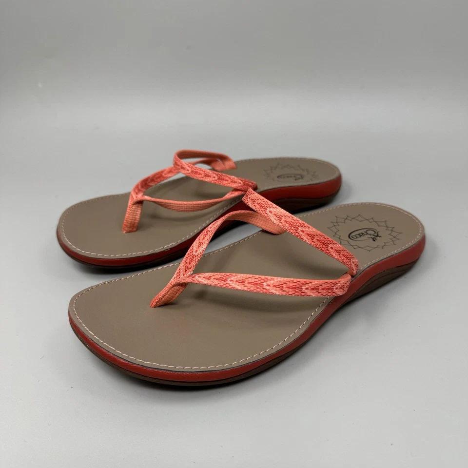 Zapato Sandalia Chaco Mujer Abbey Melocotón Sin Cordones Rosa Coral Chanclas Talla 5 Foto 3 de 4