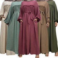 Kaftan Women Muslim Long Maxi Dress Dubai Turkey Modest Abaya Party Gown Robe