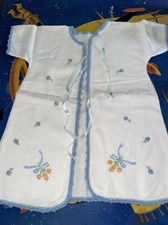 Vintage/Antique White Flannel Embroidered Flowers Baby Jacket/Coat