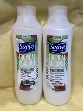 2 Pc SET Suave Tropical Coconut Nourishing Shampoo/Conditioner 22.5oz Family Sz 0.78 per fl oz