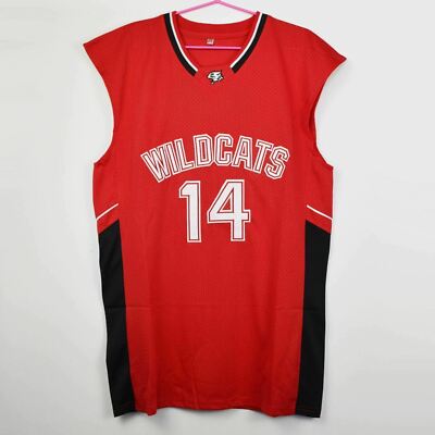 Retro Basketball Jersey Wildcats Jerseys Troy Bolton #14 East High School  Sewn