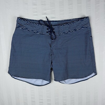 Carve Designs Swim Shorts Women’s Size Board Shorts Blue Striped  Drawstring