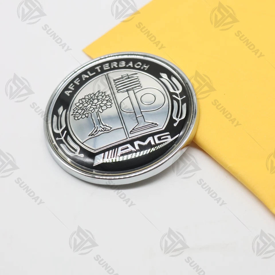 For AMG Hood Emblem Affalterbach Black Chrome Apple Tree Front Badge Nameplate Foto 4 de 4
