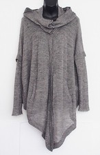 Helmut Lang Women's Hooded Knit Alpaca Blend Bare Boucle Cardigan Sweater Size S
