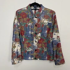FDJ French Dressing Women’s Multicolor Button Up Jacket Size Medium.