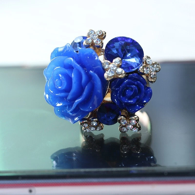 Adjustable Resin Rose Flower Ring for Women Bohemian Style Ethnic Jewelry - Image 2 of 4