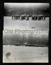 2 PICS NAVY MARCHING BAND ON STADIUM FIELD OLD/VINTAGE PHOTO- B383