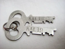 NOS (2) Vintage Flat Key Corbin Locks Co. KAL 19