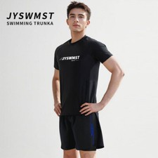 Men's Athletic Quick Dry Bathing Suit Double-Layer Beach Elastic Swim Trunks