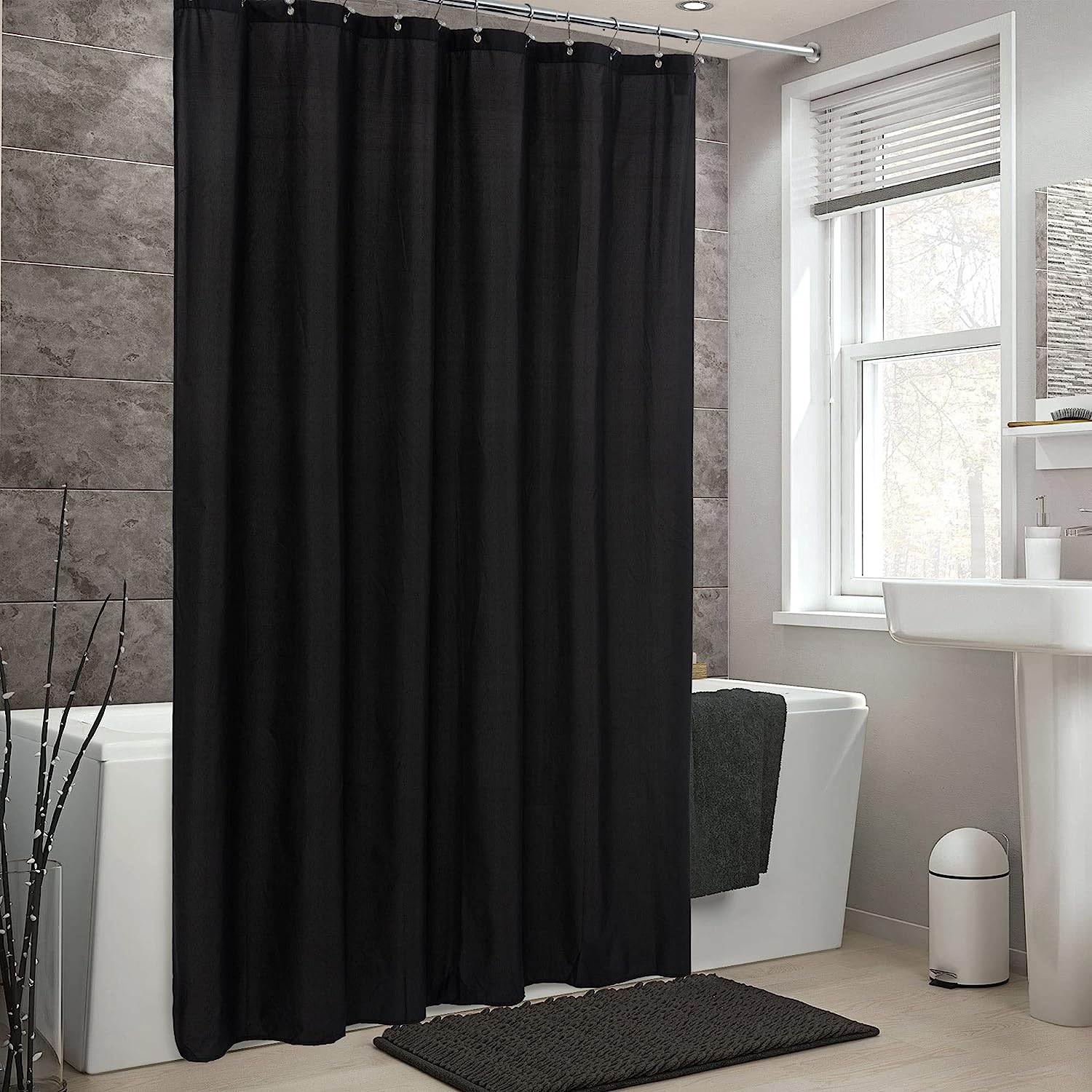 Waterproof Fabric Shower Curtain Soft Hotel Quality - 3 Magnets at ...