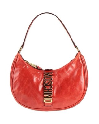 Moschino Rust Belt Logo Hobo Crescent Shoulder Bag Purse $1080 NEW!!!