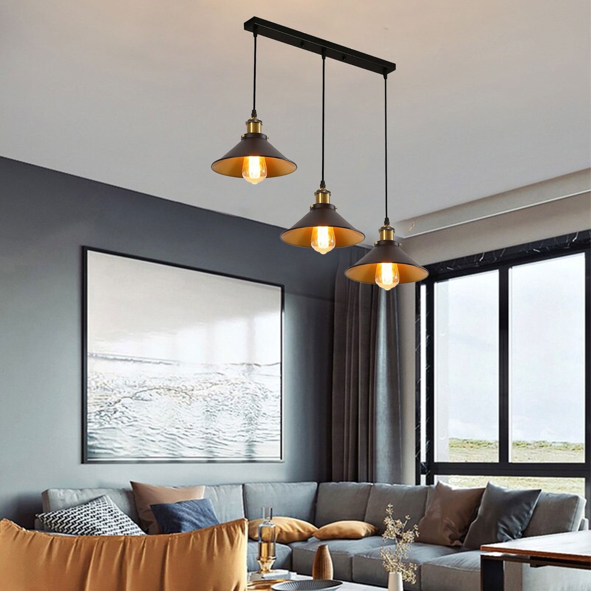 Retro Vintage Industrial Pendant Light Modern Hanging Lamp LED Ceiling  Lights UK