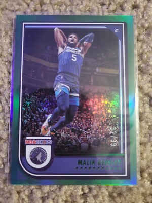 2022-23 Panini NBA Hoops Malik Beasley #197 Green Holo /99 Timberwolves