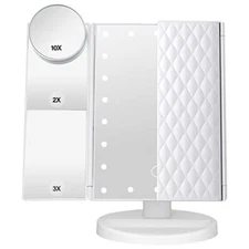 DenCert Makeup Mirror Vanity Mirror with Lights 1X 2X 3X 10X Magnification, 
