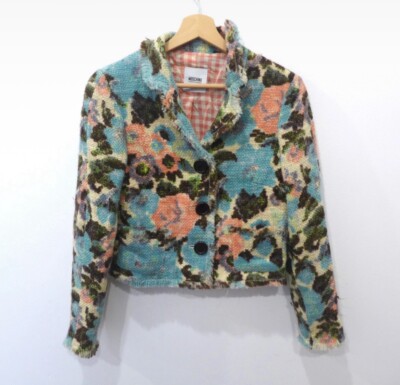 Vintage Moschino Cheap And chic Wool Blazer jacket Blue Italian Avant Garde