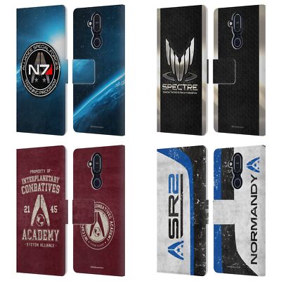 EA BIOWARE MASS EFFECT 3 BADGES AND LOGOS LEATHER BOOK CASE FOR NOKIA PHONES