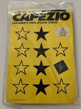 Capezio CHILDREN'S Black Nylon TIGHTS L NOS Footed Seams Dance BALLET MAKERS 8C