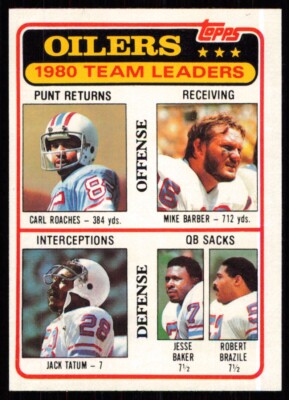 1981 Topps Carl Roaches/Mike Barber/Jack Tatum/Jesse Baker/Robert Brazile