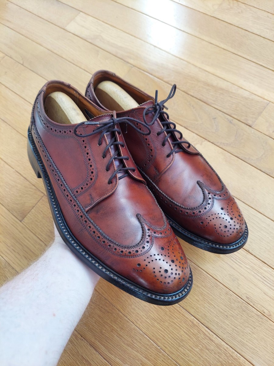 60s Florsheiｍ Varsity 30679 Bourbon VTG Florsheim Varsity Mens Wingtip Dress Shoes 11.5 D