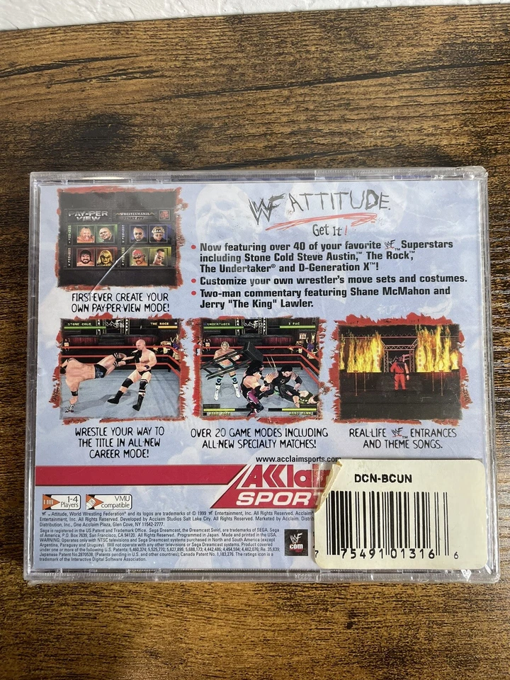 WWF Attitude Brand NEW Factory Sealed Sega Dreamcast Wrestling Game WWE 1999 - Image 4 of 4