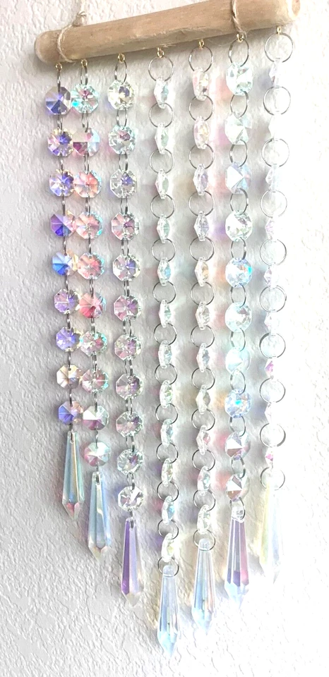 23" 7 Hilos Colgantes AB Cristal Prismas Atrapasol Cortina Sol Colgante Nuevo Foto 4 de 4