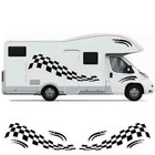 Caravan Campervan Motorhome Flag Chequer Style Stripe Decal Sticker Graphics Set